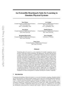 An Extensible Benchmark Suite for Learning to Simulate Physical Systems