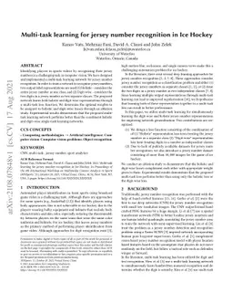Multi-task learning for jersey number recognition in Ice Hockey