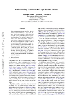 Contextualizing Variation in Text Style Transfer Datasets