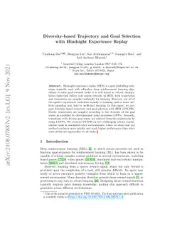Diversity-based Trajectory and Goal Selection with Hindsight Experience
  Replay