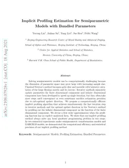 Implicit Profiling Estimation for Semiparametric Models with Bundled
  Parameters
