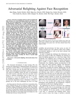 Adversarial Relighting Against Face Recognition