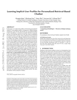 Learning Implicit User Profiles for Personalized Retrieval-Based Chatbot