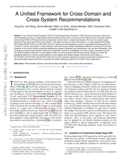 A Unified Framework for Cross-Domain and Cross-System Recommendations