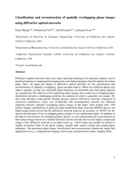 Classification and reconstruction of spatially overlapping phase images
  using diffractive optical networks