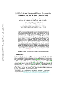 EviDR: Evidence-Emphasized Discrete Reasoning for Reasoning Machine
  Reading Comprehension