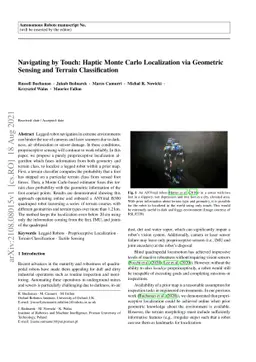 Navigating by Touch: Haptic Monte Carlo Localization via Geometric
  Sensing and Terrain Classification