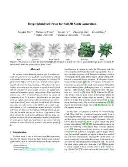 Deep Hybrid Self-Prior for Full 3D Mesh Generation