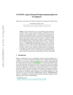 CUSTOM: Aspect-Oriented Product Summarization for E-Commerce