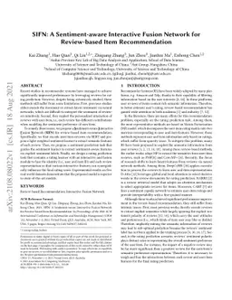 SIFN: A Sentiment-aware Interactive Fusion Network for Review-based Item
  Recommendation
