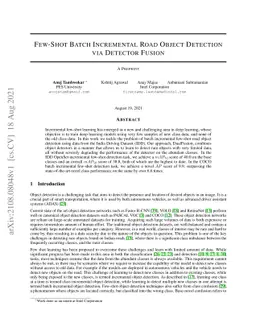 Few-Shot Batch Incremental Road Object Detection via Detector Fusion