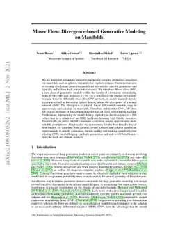 Moser Flow: Divergence-based Generative Modeling on Manifolds