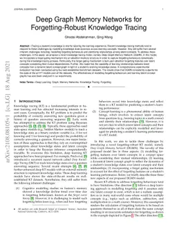 Deep Graph Memory Networks for Forgetting-Robust Knowledge Tracing