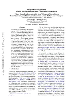 AdapterHub Playground: Simple and Flexible Few-Shot Learning with
  Adapters