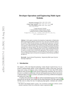 Developer Operations and Engineering Multi-Agent Systems