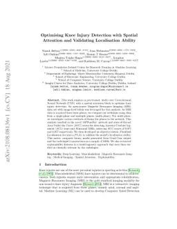 Optimising Knee Injury Detection with Spatial Attention and Validating
  Localisation Ability