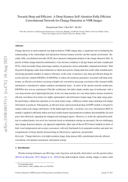 Towards Deep and Efficient: A Deep Siamese Self-Attention Fully
  Efficient Convolutional Network for Change Detection in VHR Images