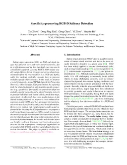Specificity-preserving RGB-D Saliency Detection