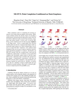 ME-PCN: Point Completion Conditioned on Mask Emptiness