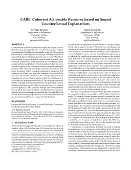 CARE: Coherent Actionable Recourse based on Sound Counterfactual
  Explanations