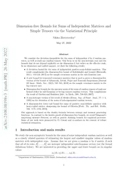 Dimension-free Bounds for Sums of Independent Matrices and Simple
  Tensors via the Variational Principle