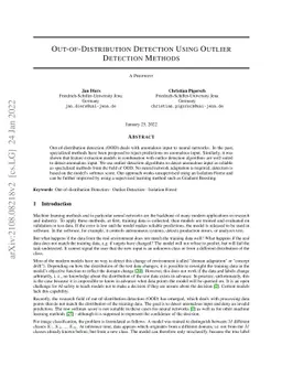 Out-of-Distribution Detection Using Outlier Detection Methods