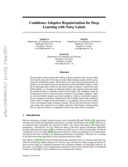 Confidence Adaptive Regularization for Deep Learning with Noisy Labels
