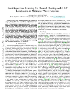 Semi-Supervised Learning for Channel Charting-Aided IoT Localization in
  Millimeter Wave Networks