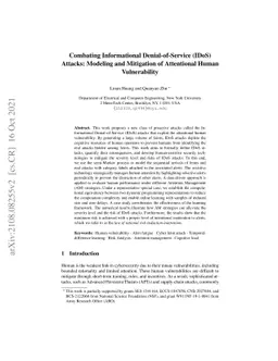 Combating Informational Denial-of-Service (IDoS) Attacks: Modeling and
  Mitigation of Attentional Human Vulnerability