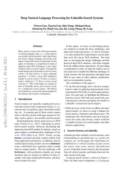 Deep Natural Language Processing for LinkedIn Search Systems