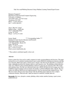 Fake News and Phishing Detection Using a Machine Learning Trained Expert
  System