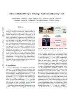 End-to-End Urban Driving by Imitating a Reinforcement Learning Coach