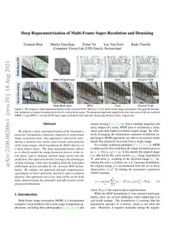Deep Reparametrization of Multi-Frame Super-Resolution and Denoising