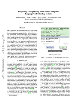 Integrating Dialog History into End-to-End Spoken Language Understanding
  Systems