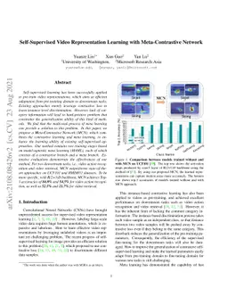 Self-Supervised Video Representation Learning with Meta-Contrastive
  Network