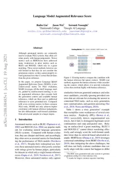 Language Model Augmented Relevance Score