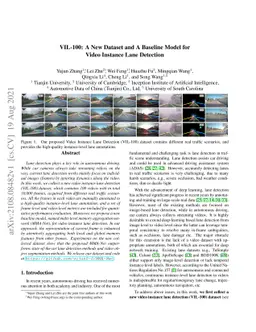 VIL-100: A New Dataset and A Baseline Model for Video Instance Lane
  Detection