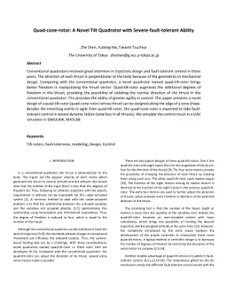 Quad-cone-rotor: A Novel Tilt Quadrotor with Severe-fault-tolerant
  Ability