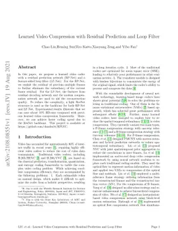 Learned Video Compression with Residual Prediction and Loop Filter