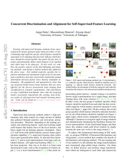 Concurrent Discrimination and Alignment for Self-Supervised Feature
  Learning