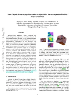 StructDepth: Leveraging the structural regularities for self-supervised
  indoor depth estimation