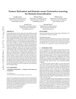 Feature Stylization and Domain-aware Contrastive Learning for Domain
  Generalization