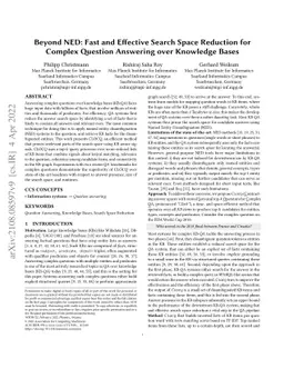 Beyond NED: Fast and Effective Search Space Reduction for Complex
  Question Answering over Knowledge Bases