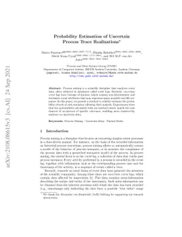 Probability Estimation of Uncertain Process Trace Realizations