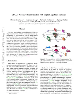 3DIAS: 3D Shape Reconstruction with Implicit Algebraic Surfaces