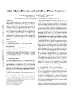 Video Relation Detection via Tracklet based Visual Transformer