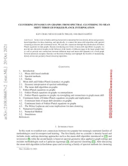 Clustering dynamics on graphs: from spectral clustering to mean shift
  through Fokker-Planck interpolation