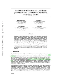 Neural density estimation and uncertainty quantification for laser
  induced breakdown spectroscopy spectra