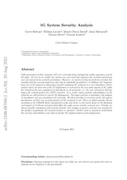 5G System Security Analysis