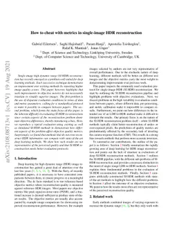 How to cheat with metrics in single-image HDR reconstruction